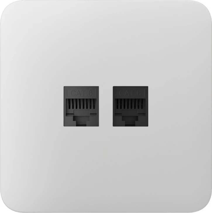 Передня панель для вбудованої інтернет-розетки Ajax SoloCover (LAN) White, фото 1