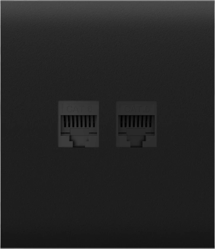 Передня панель для вбудованої інтернет-розетки Ajax CenterCover (LAN) Black, фото 1