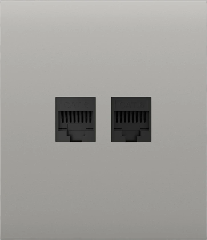 Передня панель для вбудованої інтернет-розетки Ajax CenterCover (LAN) Oyster, фото 1