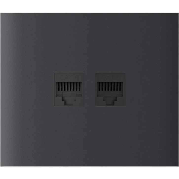 Центральна панель для вбудованої інтернет-розетки Ajax CenterCover (LAN) vertical Graphite, фото 1