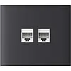 Центральна панель для вбудованої інтернет-розетки Ajax CenterCover (LAN) vertical Graphite, фото 2