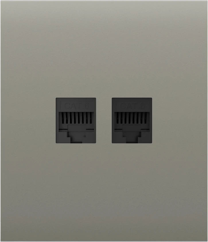 Передня панель для вбудованої інтернет-розетки Ajax CenterCover (LAN) Olive, фото 1