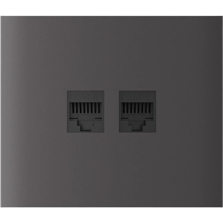 Центральна панель для вбудованої інтернет-розетки Ajax CenterCover (LAN) vertical Grey, фото 1