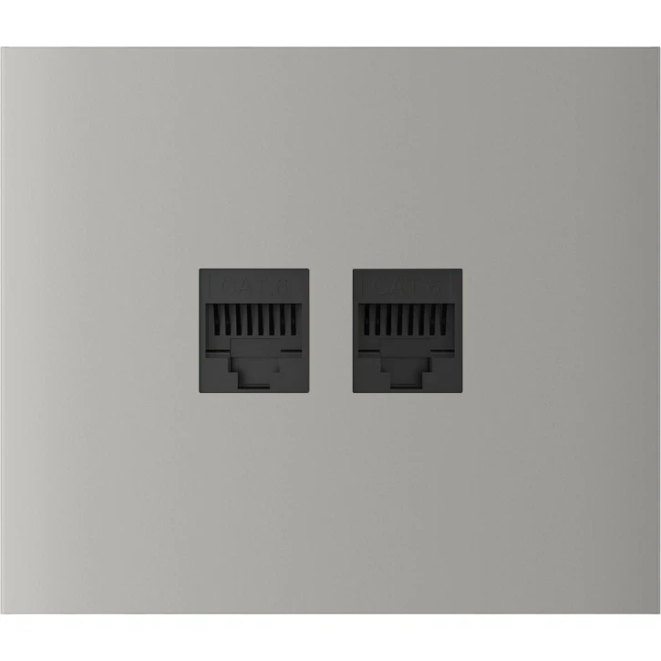 Центральна панель для вбудованої інтернет-розетки Ajax CenterCover (LAN) vertical Oyster, фото 1