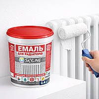 Акрилова емаль для радіаторів і труб опалення SkyLine, глянцева, термостійка, без запаху, біла, 400 мл