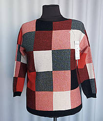 Кофта жіноча в клітинку бордового кольору