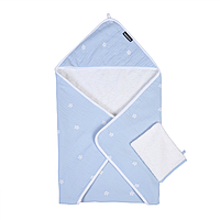 Рушник з капюшоном Childhome 80x80 flower blue, арт. CCBCMBF