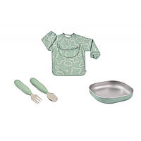 Набір посуду Beaba Sage Green металевий подарунковий 4+ зелений, арт. 913639