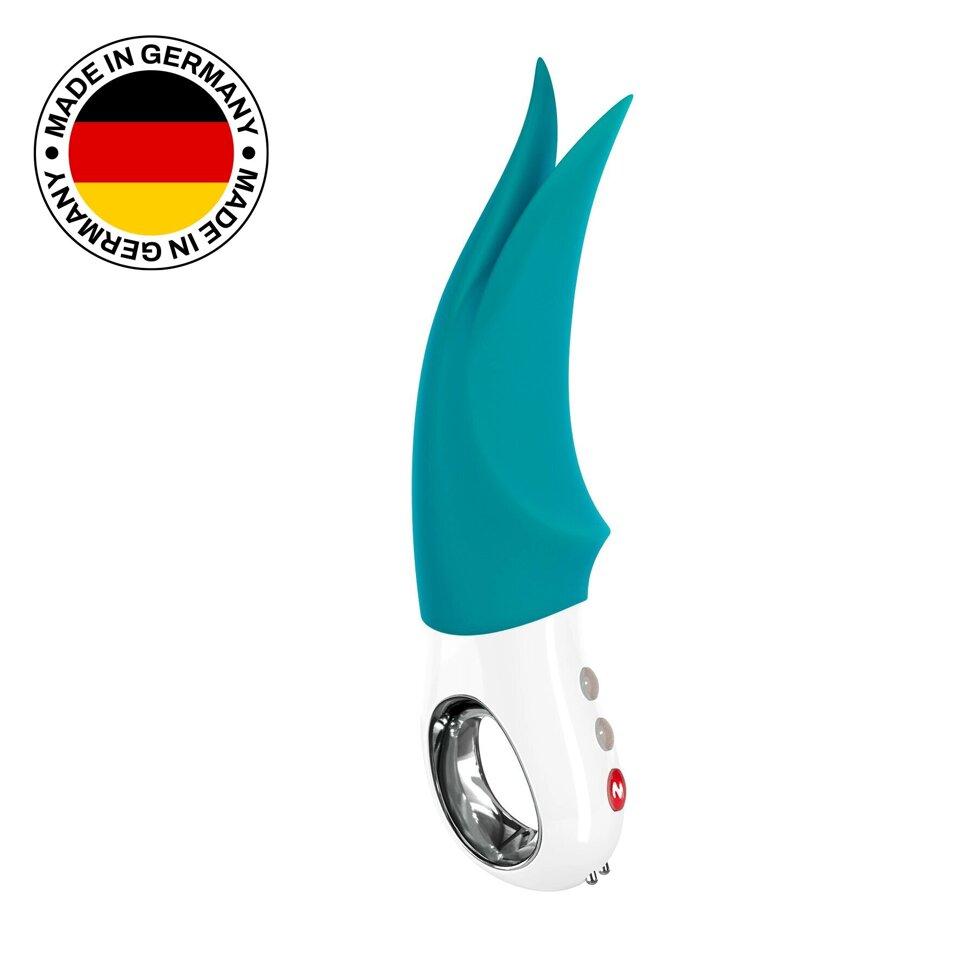 Вібратор для клітора Fun Factory VOLTA petrol, гнучкий подвійний кінчик