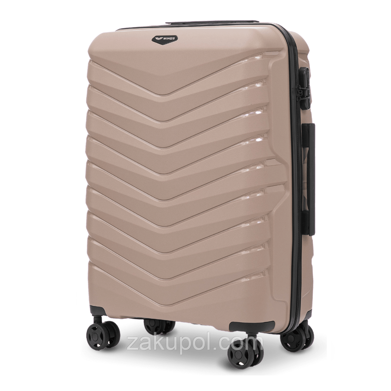 Валіза дорожня велика з поліпропілену Wings PHX02 L Шампань