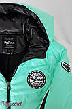 Тепла демісезонна куртка для вагітних Lemma OW-17.012, м'ятна з чорним, фото 6