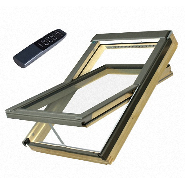Мансардне вікно Fakro обертальне з дистанційним керуванням(FTP-V U3 Electro), фото 1