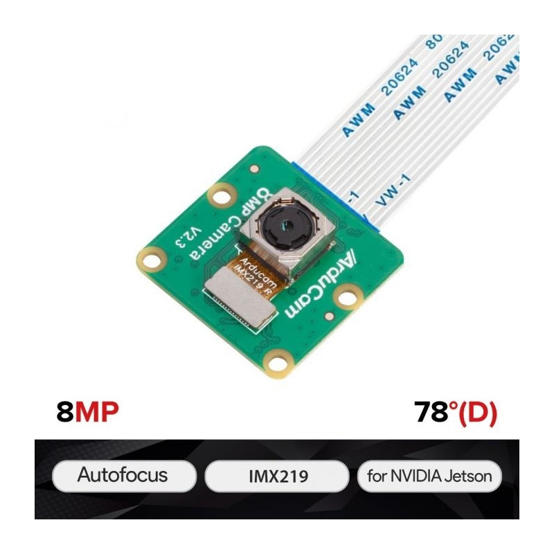 Модуль камери 8 МП з автофокусом IMX219 для Raspberry Pi та NVIDIA Jetson Nano, 1080p/60fps, MIPI CSI, 77 ° FOV, фото 1