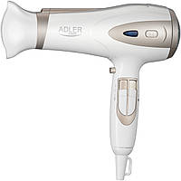 Фен Adler AD 2248 white champagne 2200Вт/ 2 швидкості/ хол.обдув/ темп.режимів-3/ іонізація/ дифузор