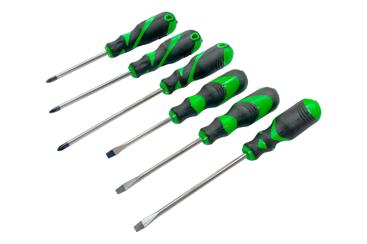 Набір зелених викруток обгумовані ручки 6 шт (124171), фото 1