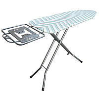 Дошка для прасування Casa Si Elegance 125x41 Grey/Blue Zigzag (CS93589G) {DAS3-piho}