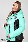 Тепла демісезонна куртка для вагітних Lemma OW-17.012, м'ятна, фото 2