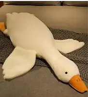 М'яка іграшка гусашка обіймашка 110 сантиметрів | Велика плюшева подушка гусак для сну та відпочинку