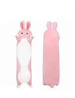 М'яка іграшка-заєць обіймашка 70 сантиметрів | Довга плюшева подушка заєць для сну та відпочинку