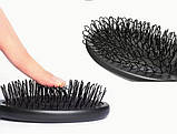Щітка розчіска для перук шиньонів і накладного волосся 22 см чорного кольору, фото 5