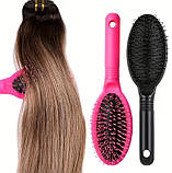 Щітка розчіска для перук шиньонів і накладного волосся 22 см чорного кольору, фото 9