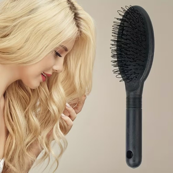 Щітка розчіска для перук шиньонів і накладного волосся 22 см чорного кольору, фото 1