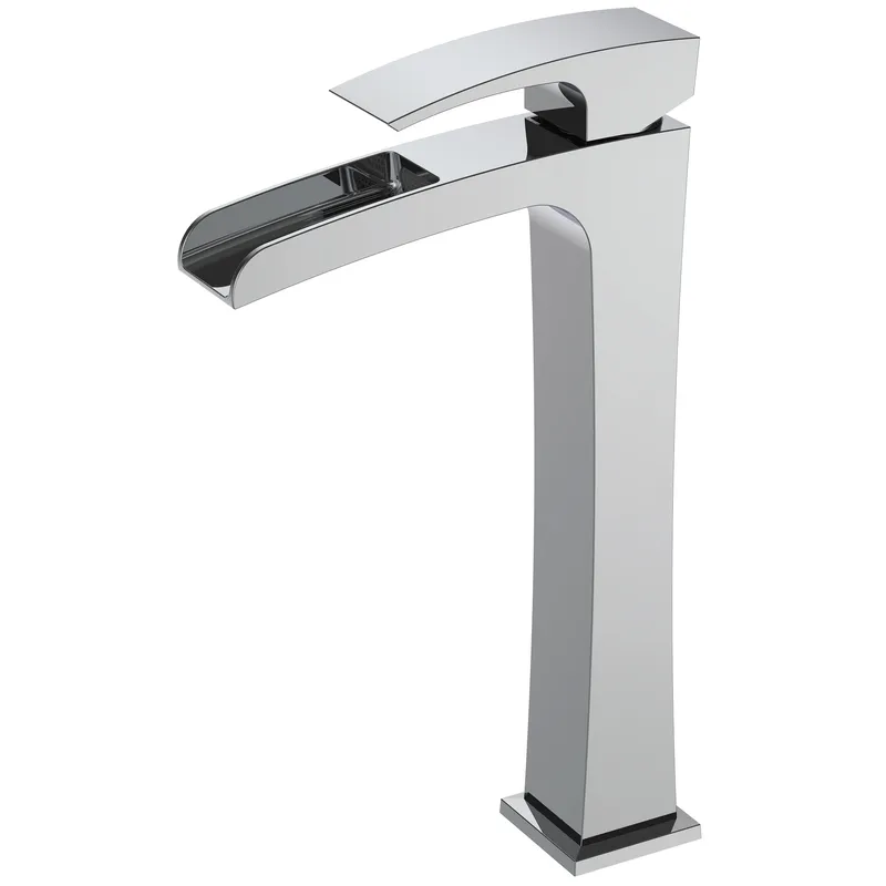 Змішувач для умивальника KOER KB-15007-01 з високим водоспадом (хром) 334 мм (KR3448)