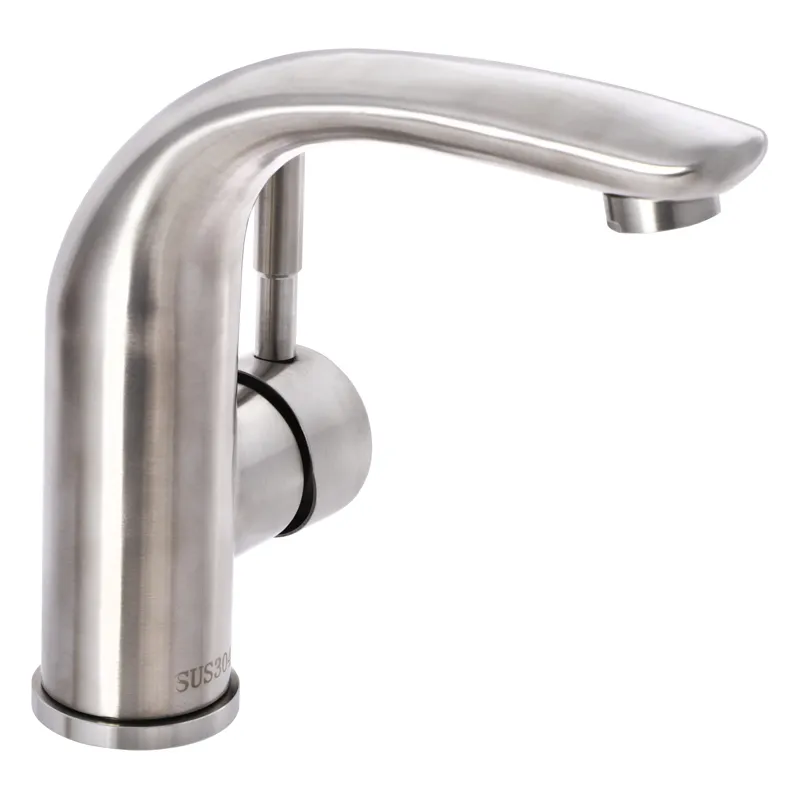 Змішувач для умивальника ZERIX LR71205, нержавіюча сталь, з гнучким підводом. (LL1468)