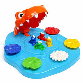 Настільна гра Голодний крокодил 007-110 — сімейна активна гра з жабами, стрілялка на влучність для дітей