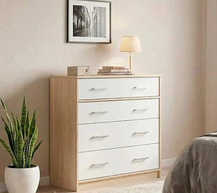 Комод 4Ш Тіпс Меблі Сервіс Сонома/Білий