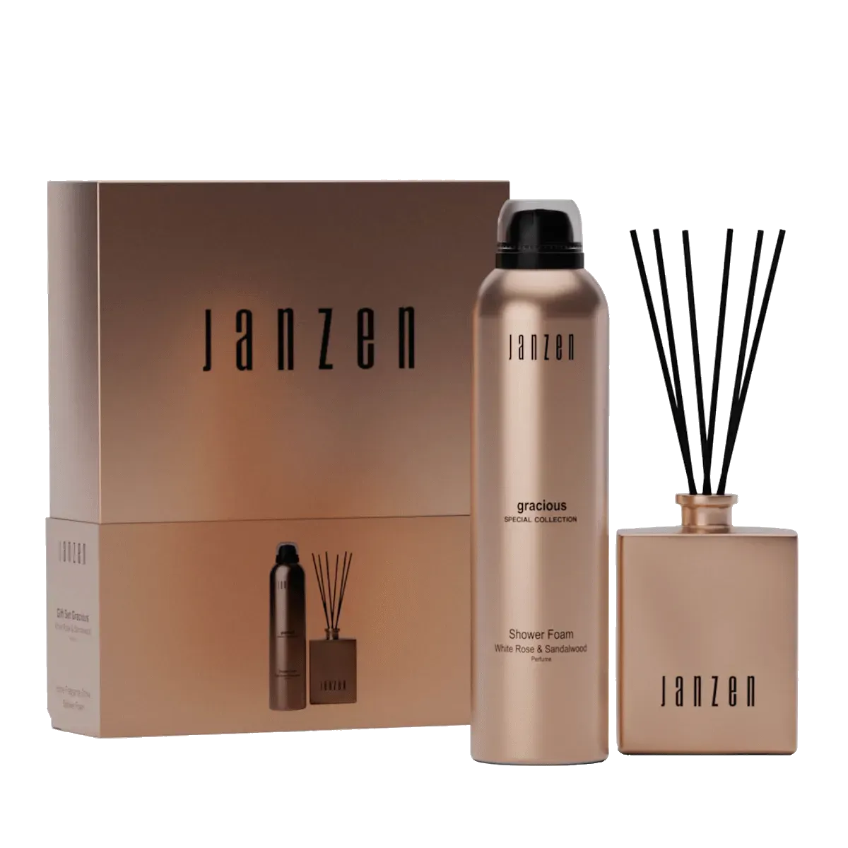 Janzen - Набір "Home & Body" (дифузор, піна для душу) / аромат - Gracious (90160)