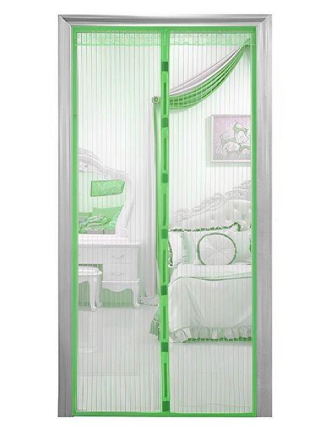 Штора антимоскітна дверна на магнітах кольорова 210*100 см Салатовий, фото 1