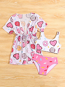 Купальник для дівчинки -с пляжною тунікою 116-120