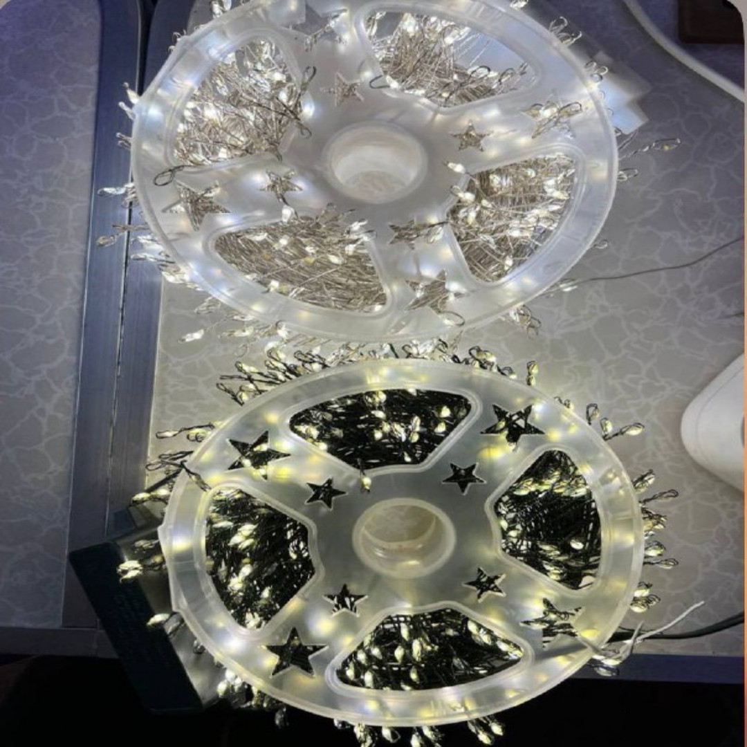 21 Гірлянда 1000L 30M Ведмедик срібний дріт, пульт, IP44 білий, фото 1