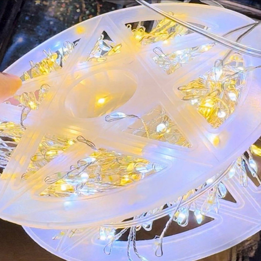 42 Гірлянда 3000L100M Ведмедик срібний дріт пульт, мережа теплий білий + білий, фото 1