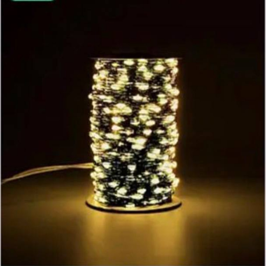 61 Гірлянда 2000L200M роса срібний дріт, пульт IP44 мережа білий, фото 1