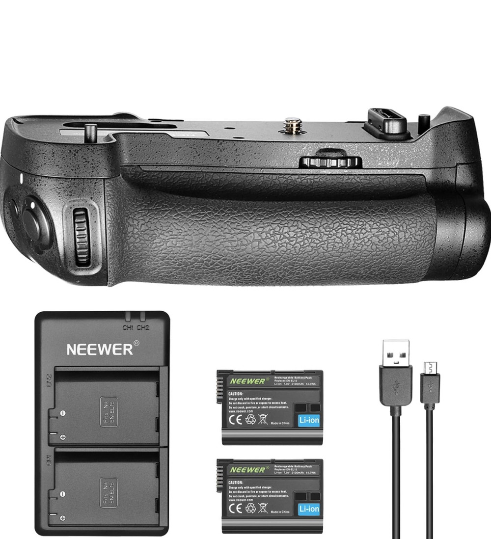 Батарейний блок Neewer MB-N12 для Nikon Z8, з зарядним кабелем, 2× EN-EL15c, фото 1