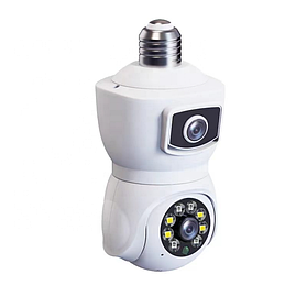 Камера Wi-Fi відеоспостереження під цоколь Е27 із 2 незалежними об'єктивами Smart Camera 360°