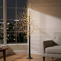 Дерево декоративне з підсвіткою 1.8м 600LED від мережі Чорний стовбур, тепле світло