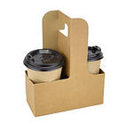 Кейс крафт для 2-х стаканів 25 шт/уп