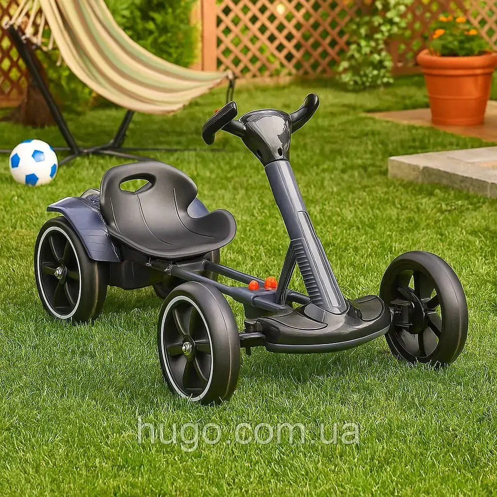 Електрокар дитячий 6км/год / , до 50кг, 86х54х48.5см, HL-B6, Чорний / Електричний карт складаний / Дитячий електромобіль, фото 1