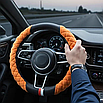 Чохол на кермо авто діаметром 38 см забезпечує гарне зчеплення рук з кермом та захищає обшивку від пошкоджень, помаранчевий, фото 2