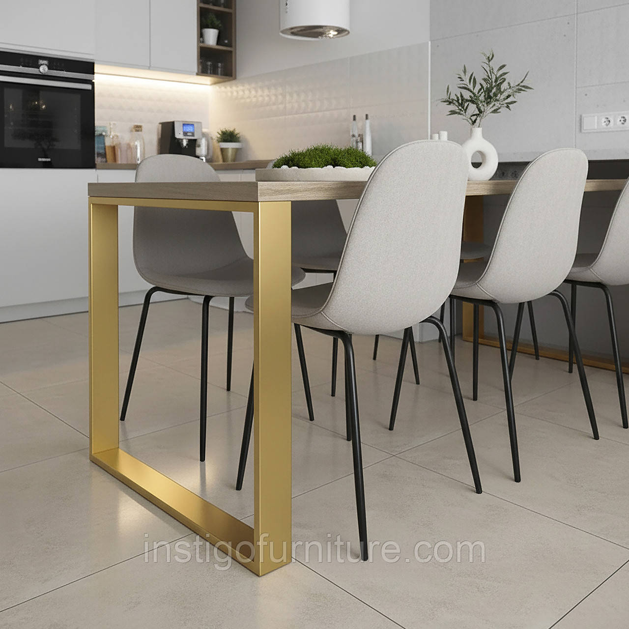 Опора для столу з металу 600×70 мм, H 730 мм 1 шт Золото, фото 1