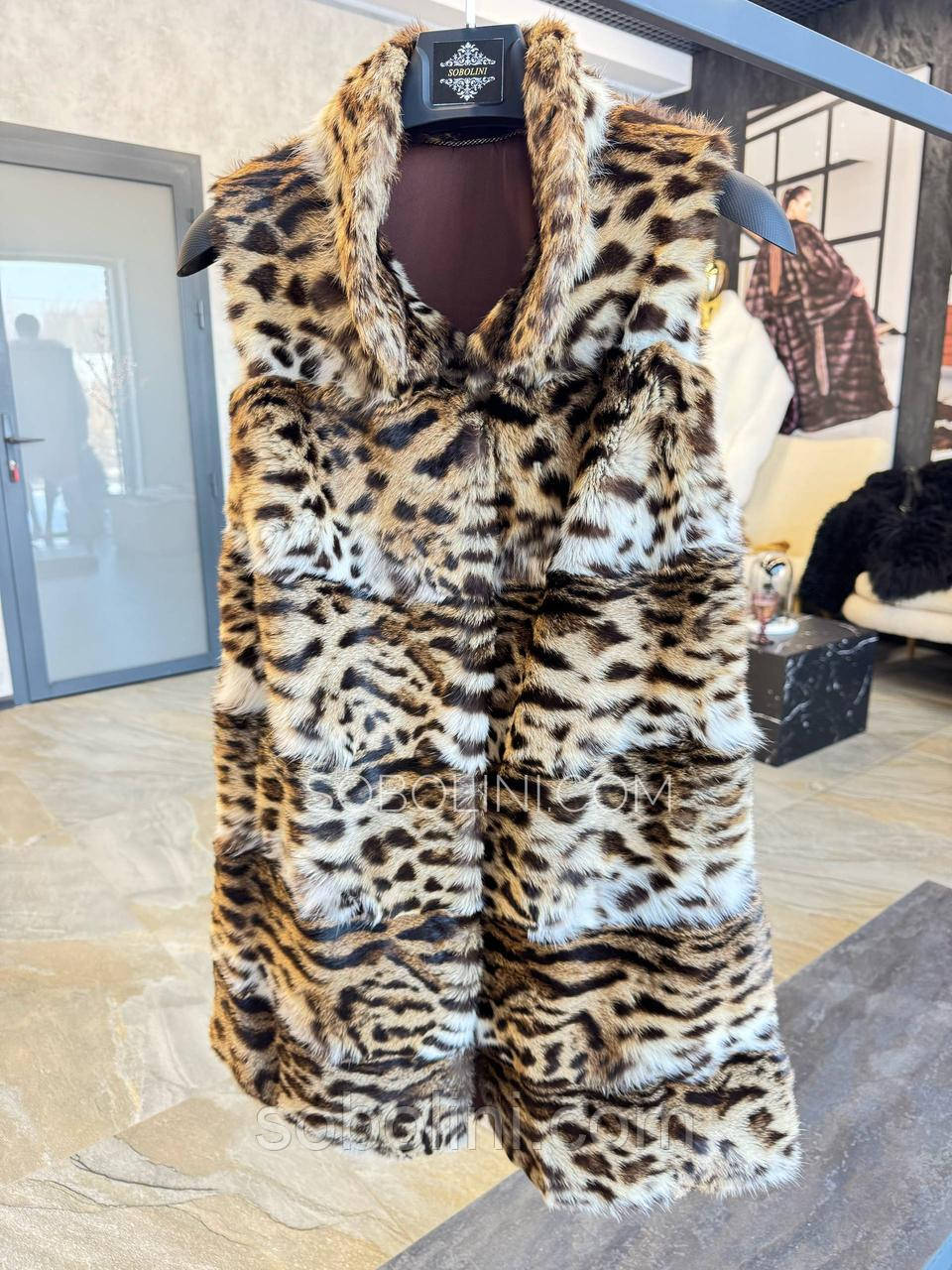 Жилет хутро оцелот, фото 1