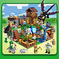 Дитячий конструктор Minecraft My world Велике селище жителів 1460 деталей з міні фігурками Конструктори Майнкрафт