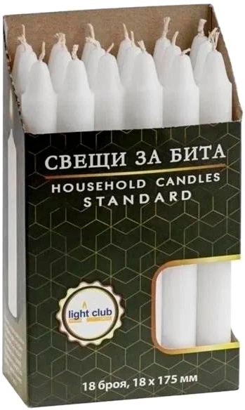 Упаковка свічок, свічки Еврик 18 шт 17,5см (7 часов)