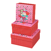 Коробки подарункові набір 3шт вкладені 1в1  розмір найбільшої 20х20х95см з глітером BM233313