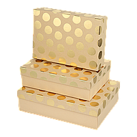 Коробки подарункові набір 3шт вкладені 1в1  розмір найбільшої 33х235х9см тиснення фольгою BM23