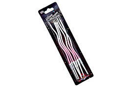 Свічки для торту коктейльні "Омбре" білі з рожевим ТМ "Твоя Забава" (6шт.)