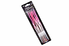 Свічки для торту коктейльні "Омбре" рожеве ТМ "Твоя Забава" (6шт.)